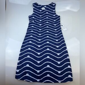 SOUTHWIND Navy UPF 50 Sleeveless Belmont Shift Dress in Navy Knotty N249-33